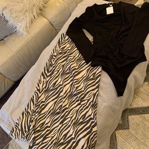 Midi skirt and bodysuit brand new